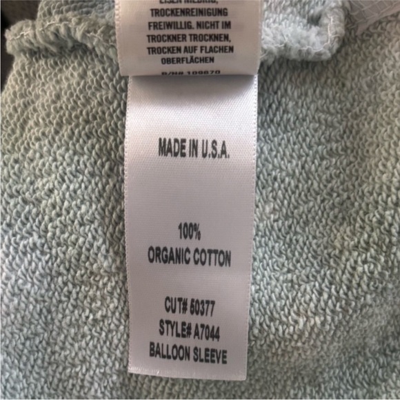 Agolde Crewneck Cropped Sweatshirt Balloon Sleeve Tie Dye Blue Green Size Small - Picture 10 of 10